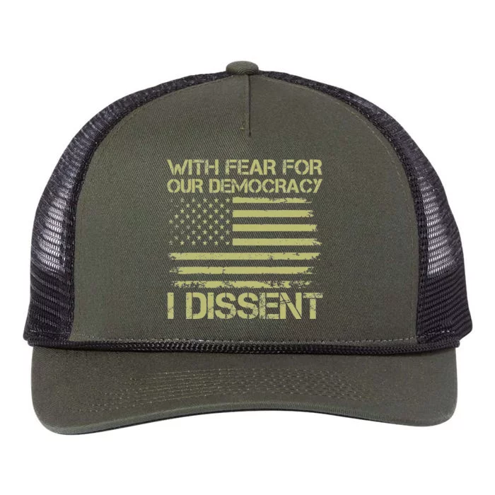 With Fear For Our Democracy Bold Statement Retro Rope Trucker Hat Cap