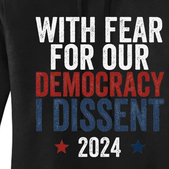 With Fear For Our Democracy Bold Statement Women's Pullover Hoodie