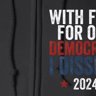 With Fear For Our Democracy Bold Statement Full Zip Hoodie