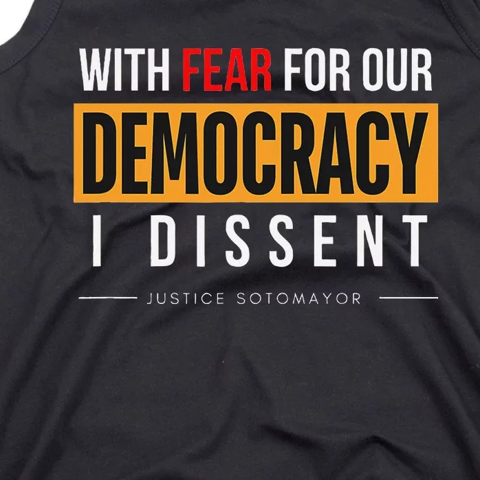 With Fear For Our Democracy Bold Statement Tank Top