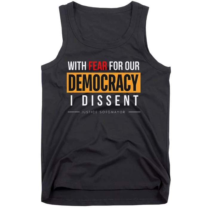 With Fear For Our Democracy Bold Statement Tank Top