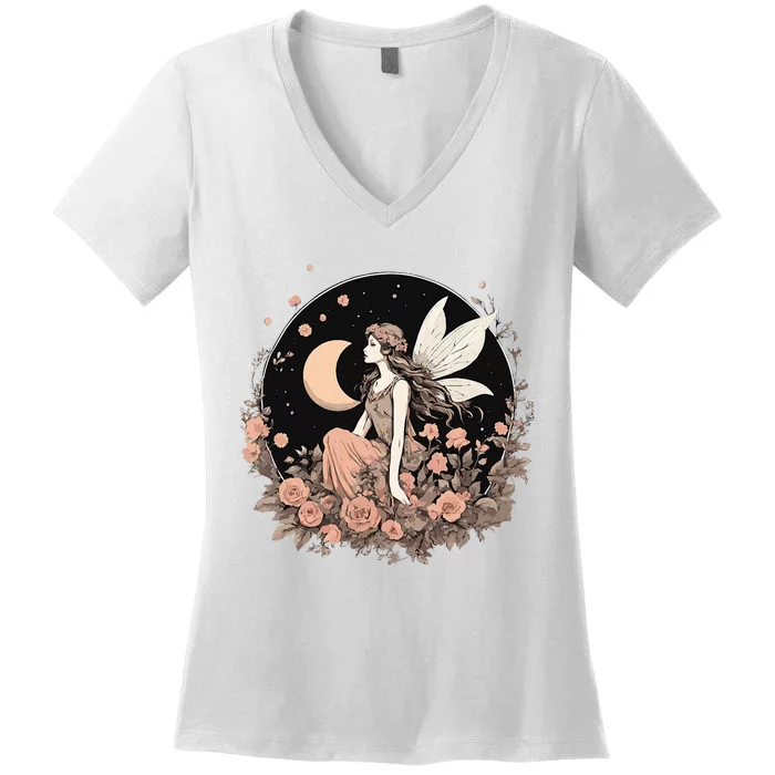 Whimsical Fairy Fairycore Aesthetic Women's V-Neck T-Shirt