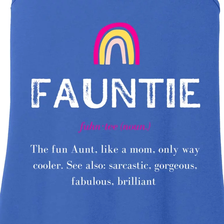 Wo Funtie Fauntie Definition Tee Auntie Like A Mom Gift Ladies Essential Tank