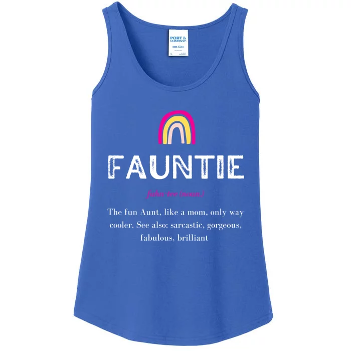 Wo Funtie Fauntie Definition Tee Auntie Like A Mom Gift Ladies Essential Tank