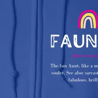 Wo Funtie Fauntie Definition Tee Auntie Like A Mom Gift Full Zip Hoodie