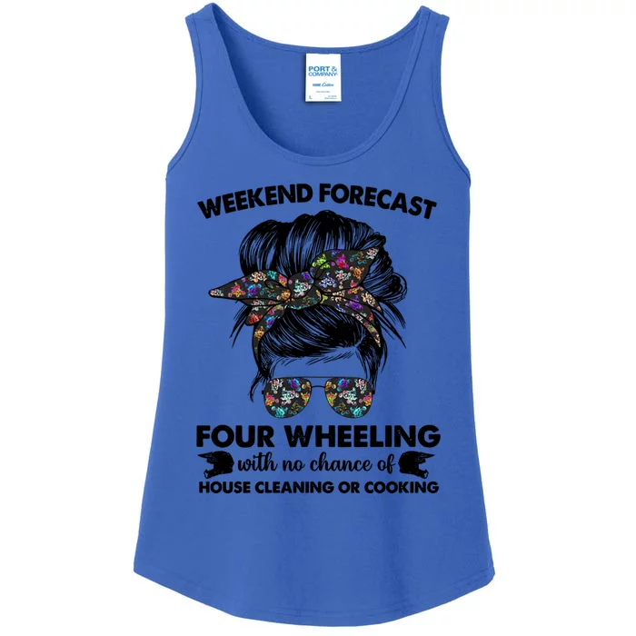 Weekend Forecast Four Wheeling Tee Tv Sport Lover Funny Gift Ladies Essential Tank