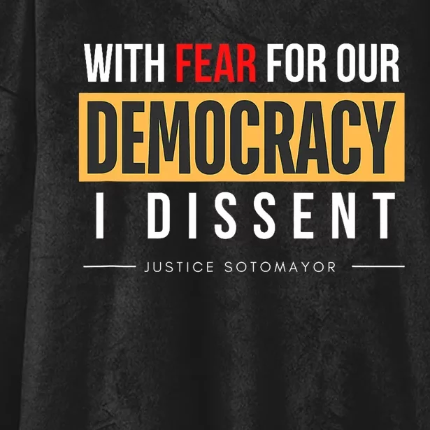 With Fear For Our Democracy Trending Quotes Hooded Wearable Blanket