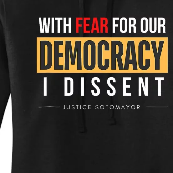 With Fear For Our Democracy Trending Quotes Women's Pullover Hoodie