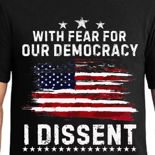 With Fear For Our Democracy I Dissent Us Flag Distressed Pajama Set