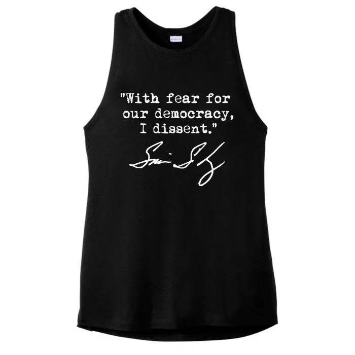 With Fear For Our Democracy I Dissent. Justice Sotomayor Ladies Tri-Blend Wicking Tank