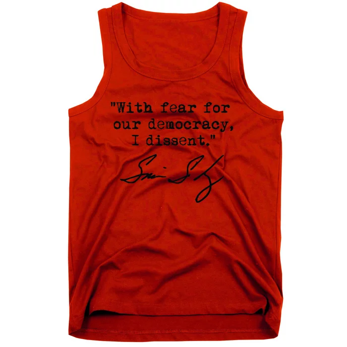 With Fear For Our Democracy I Dissent. Justice Sotomayor Premium Tank Top