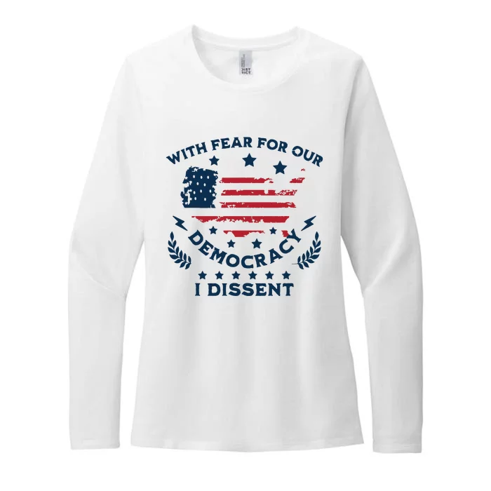 With Fear For Our Democracy I Dissent Us Flag Womens CVC Long Sleeve Shirt