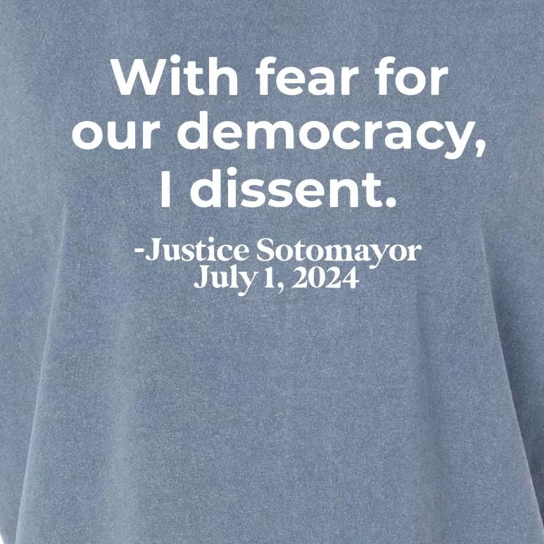 With Fear For Our Democracy I Dissent Garment-Dyed Women's Muscle Tee