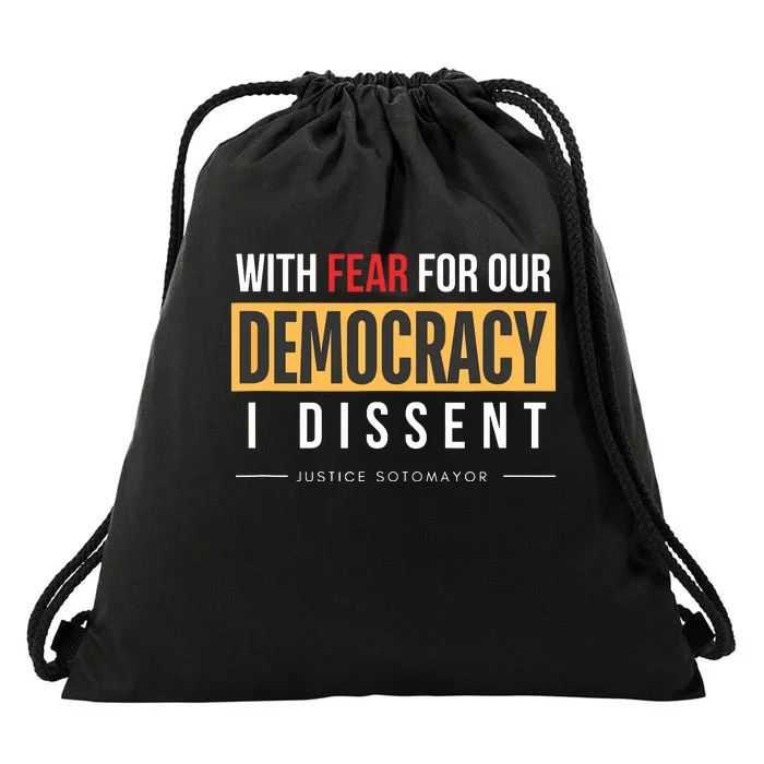 With Fear For Our Democracy Drawstring Bag