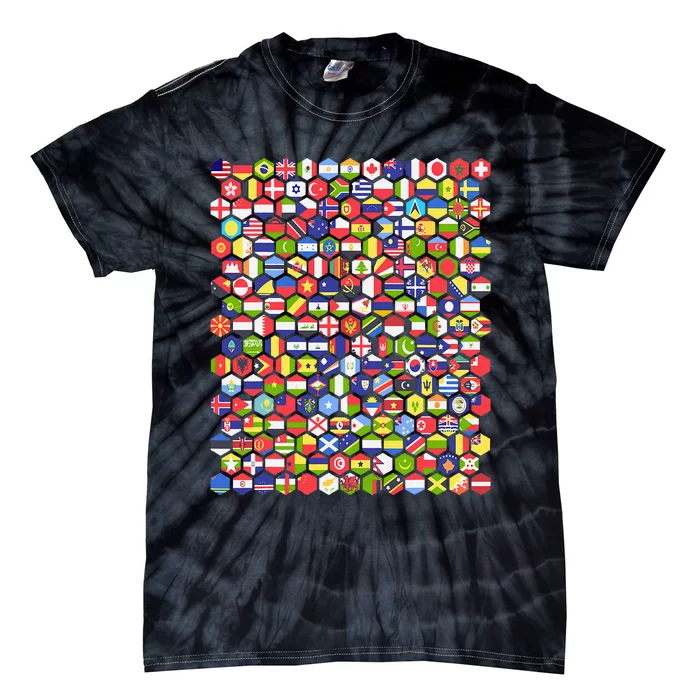 World Flags Flags Of The World Nations Flags Tie-Dye T-Shirt