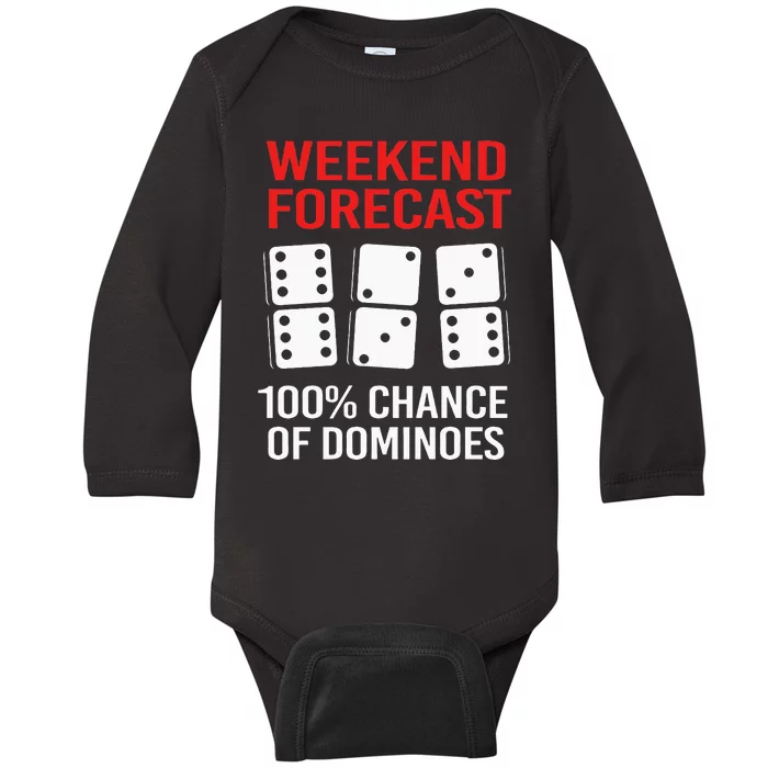 Weekend Forecast Funny Domino For Men Baby Long Sleeve Bodysuit