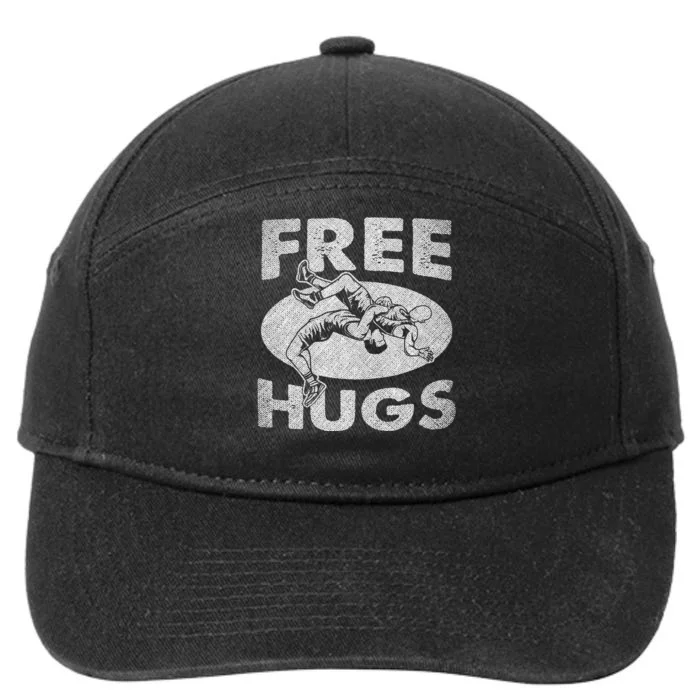 Wrestling Funny Free Hugs Wrestling 7-Panel Snapback Hat