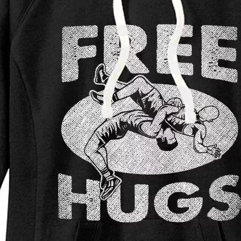 Wrestling Funny Free Hugs Wrestling Women's Fleece Hoodie