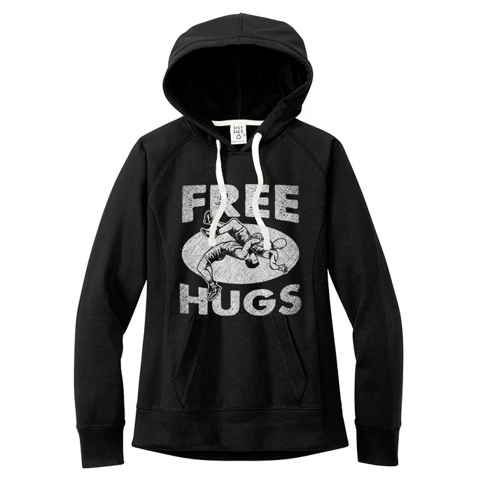 Wrestling Funny Free Hugs Wrestling Women's Fleece Hoodie