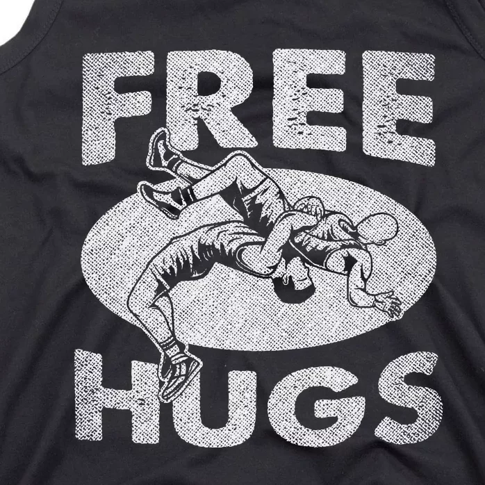 Wrestling Funny Free Hugs Wrestling Tank Top