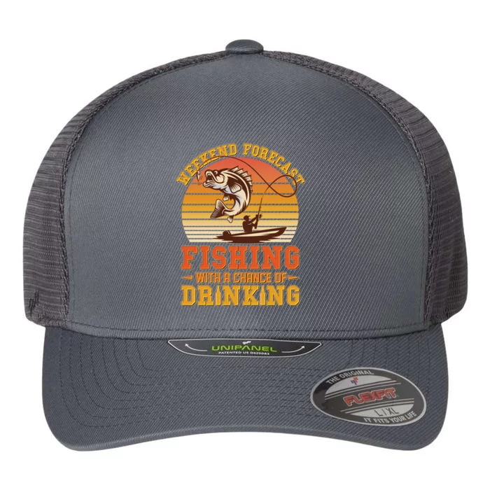 Weekend Forcast Fishing With A Chance Of Drinking Flexfit Unipanel Trucker Cap