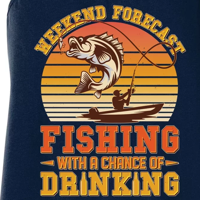 Weekend Forcast Fishing With A Chance Of Drinking Women's Racerback Tank