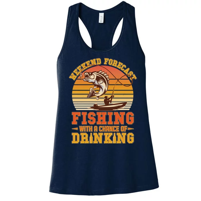 Weekend Forcast Fishing With A Chance Of Drinking Women's Racerback Tank