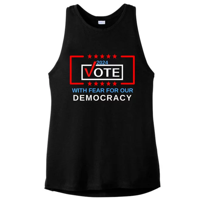 With Fear For Our Democracy I Dissent Justice Sotomayor Ladies Tri-Blend Wicking Tank