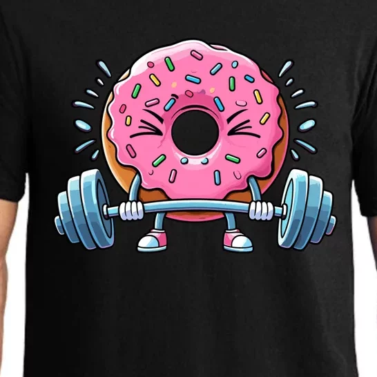 Weightlifing Funny Fitness Workout Gym Donut Lover Doughnut Gift Pajama Set