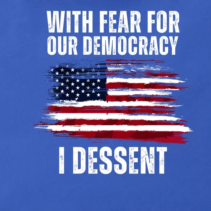 With Fear For Our Democracy I Dissent Usa Distressed Flag Zip Tote Bag