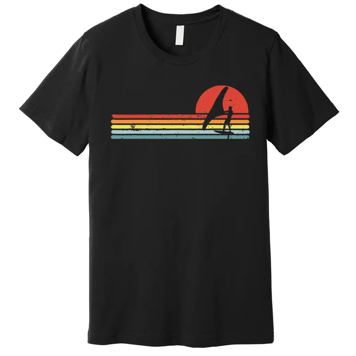 Wing Foiling Foil Surf Surfing Foiler Retro Vintage Surfer Premium T-Shirt