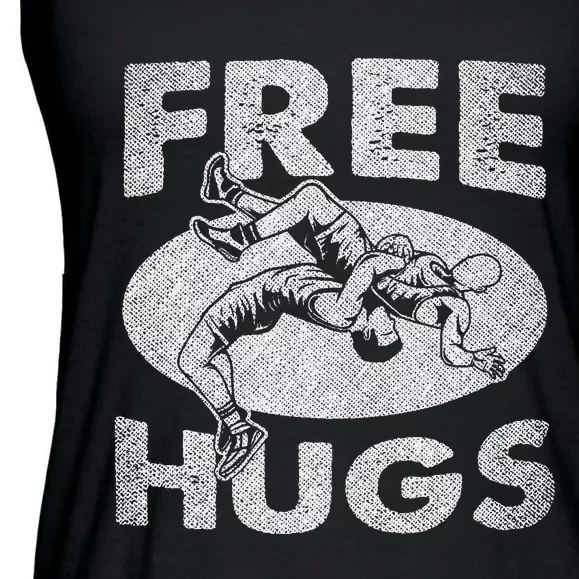 Wrestling Funny Free Hugs Wrestling Ladies Essential Flowy Tank