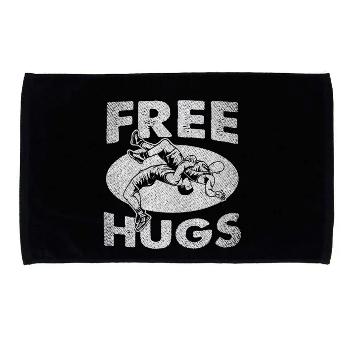 Wrestling Funny Free Hugs Wrestling Microfiber Hand Towel