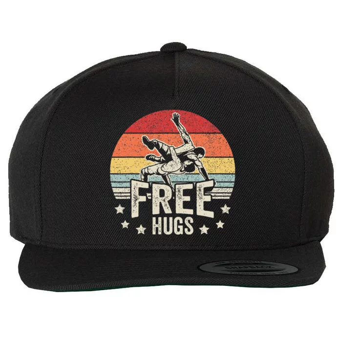 Wrestling Funny Free Hugs Wrestling Wool Snapback Cap