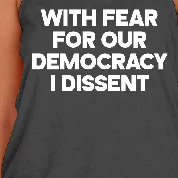 With Fear For Our Democracy I Dissent Women's Knotted Racerback Tank