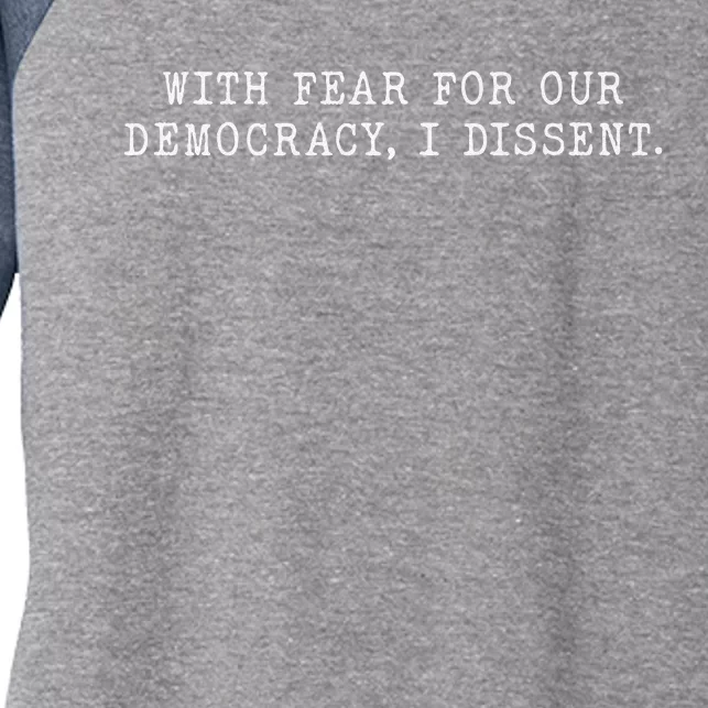 With Fear For Our Democracy I Dissent Immunity Lawyer Premium Women's Tri-Blend 3/4-Sleeve Raglan Shirt