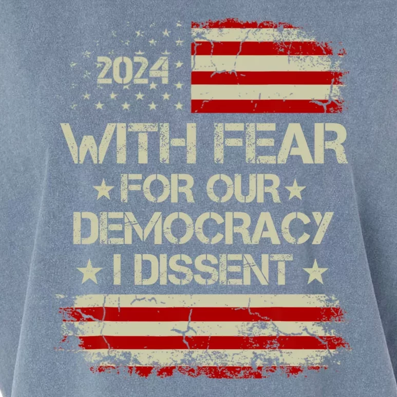 With Fear For Our Democracy I Dissent Garment-Dyed Women's Muscle Tee