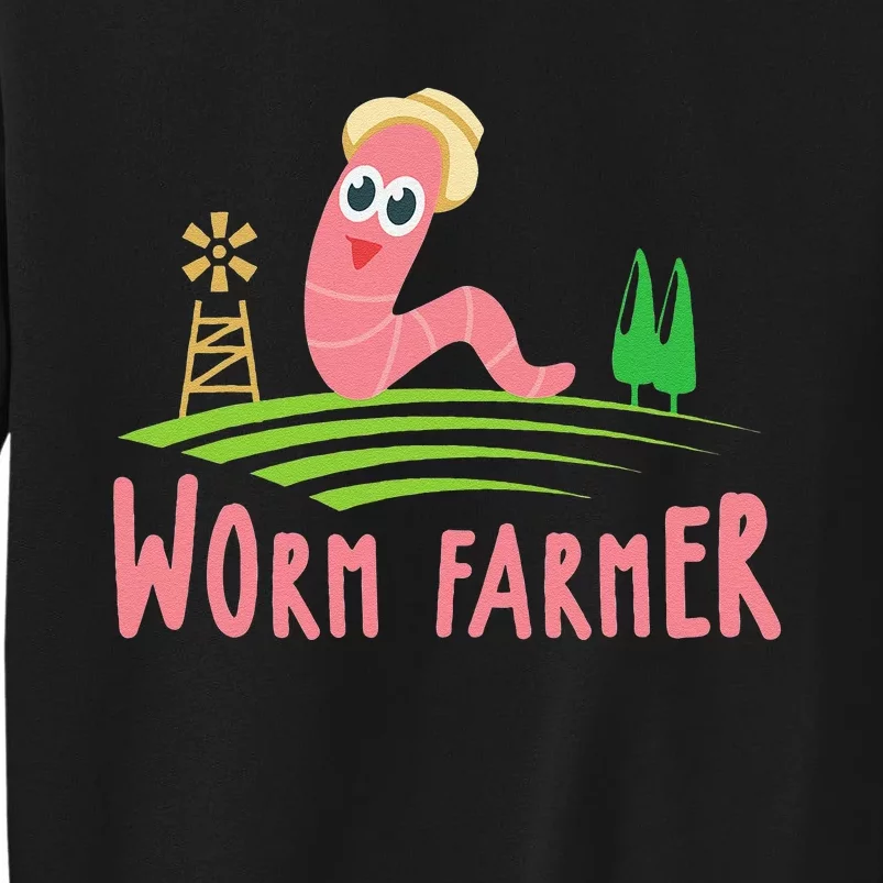 Worm Farmer Funny Vermiculture Gardening Tall Sweatshirt