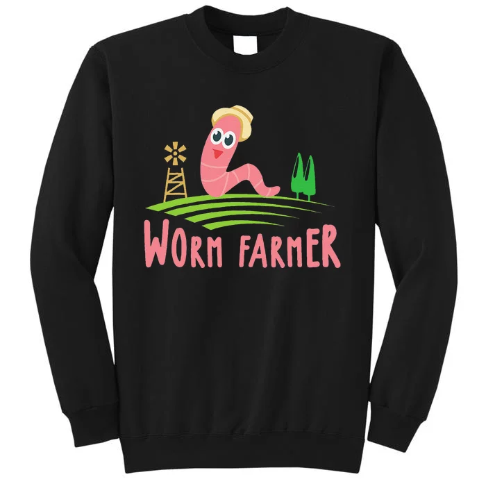 Worm Farmer Funny Vermiculture Gardening Tall Sweatshirt