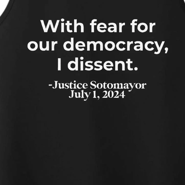 With Fear For Our Democracy I Dissent Performance Tank