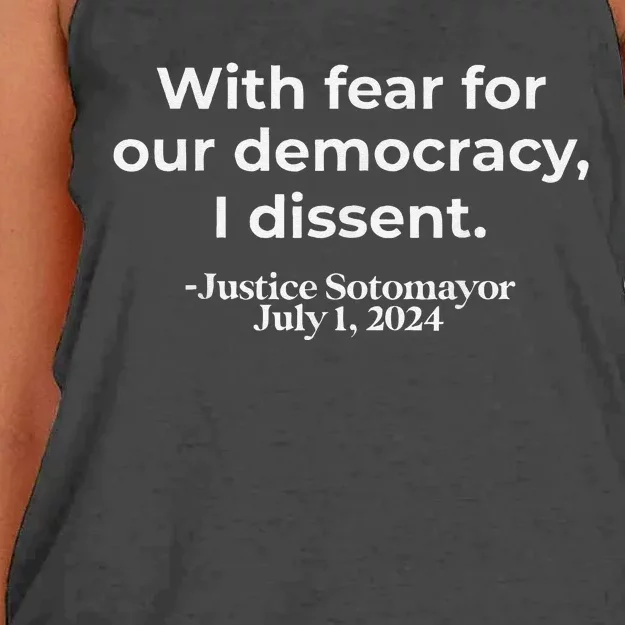 With Fear For Our Democracy I Dissent Women's Knotted Racerback Tank