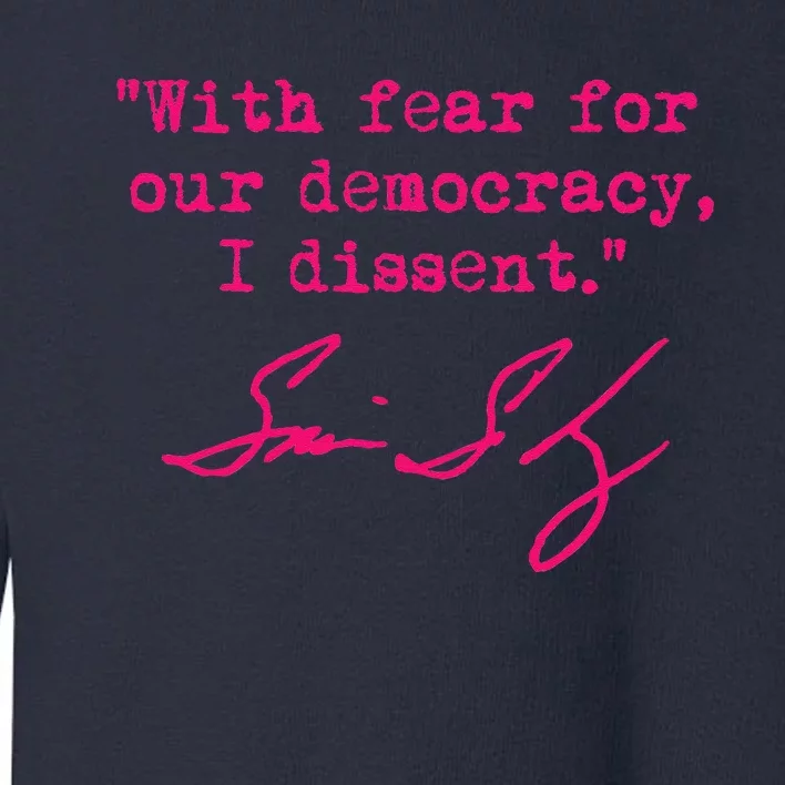 With Fear For Our Democracy I Dissent Toddler Sweatshirt