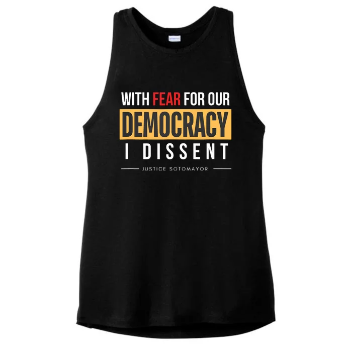 With Fear For Our Democracy Ladies Tri-Blend Wicking Tank