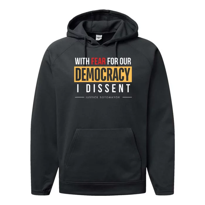 With Fear For Our Democracy Performance Fleece Hoodie