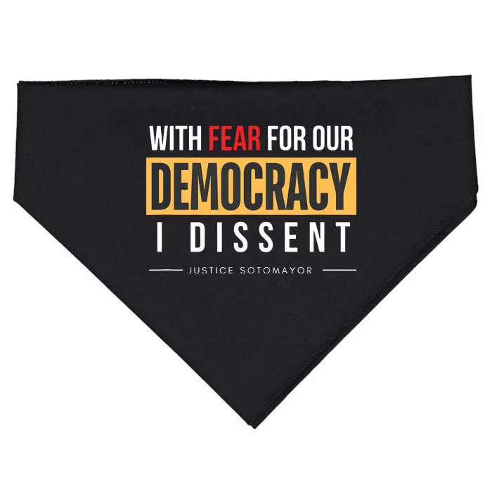 With Fear For Our Democracy USA-Made Doggie Bandana