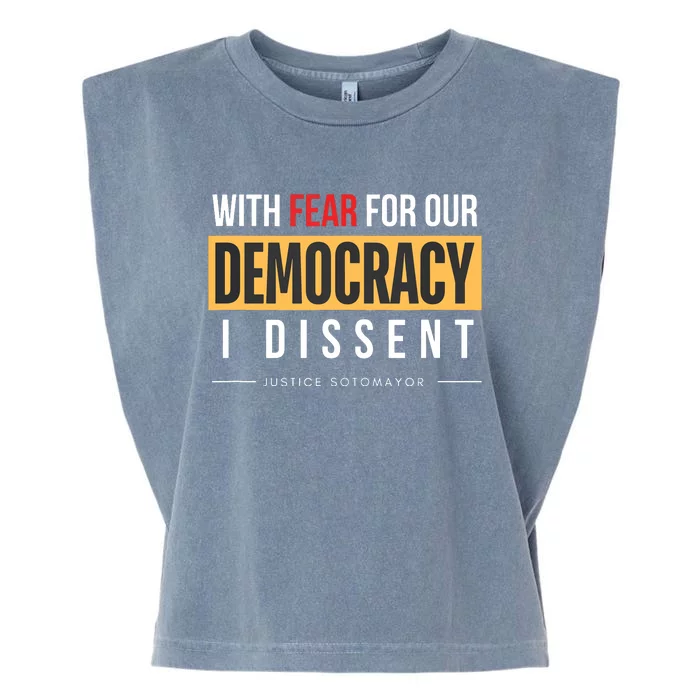 With Fear For Our Democracy Garment-Dyed Women's Muscle Tee