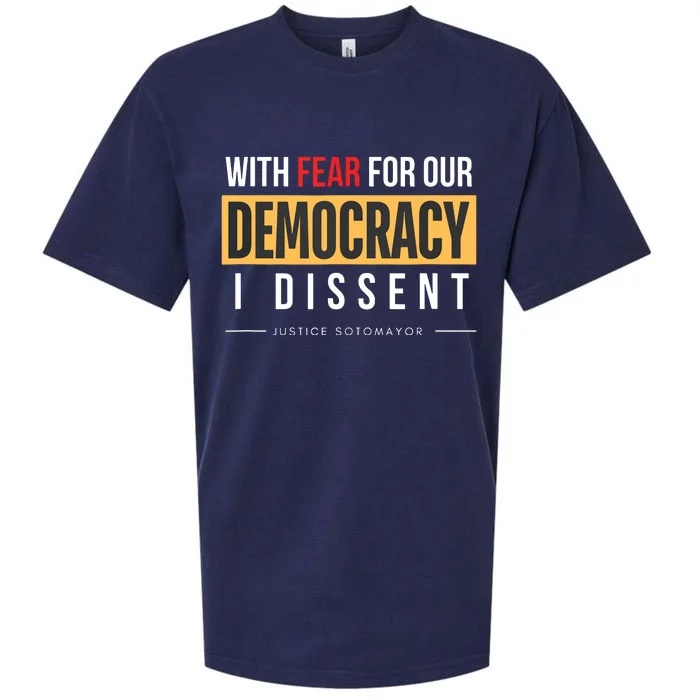 With Fear For Our Democracy Sueded Cloud Jersey T-Shirt