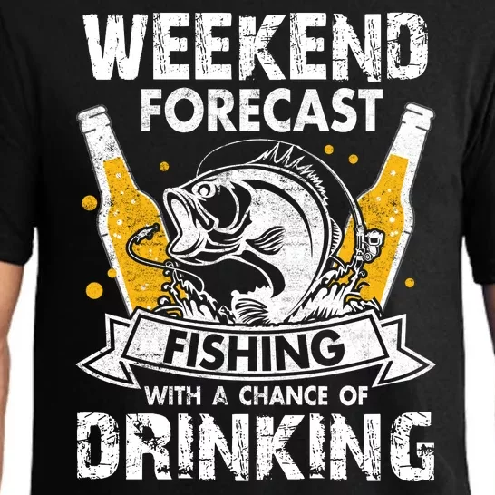 Weekend Forecast Fishing With Chance Drinking Cold Beer Pajama Set