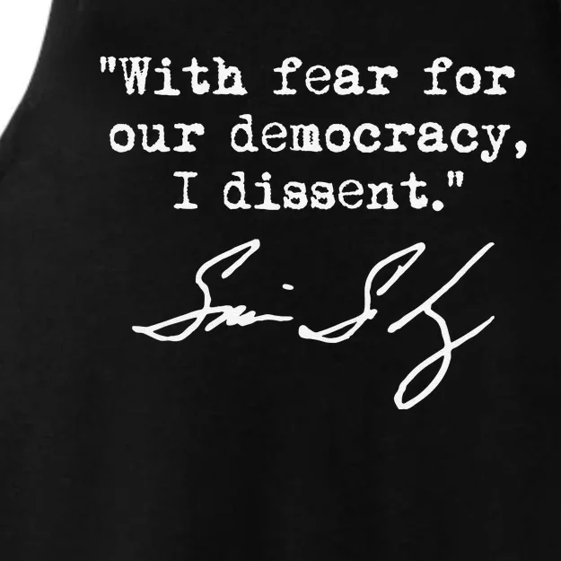 With Fear For Our Democracy I Dissent. Justice Sotomayor Ladies Tri-Blend Wicking Tank