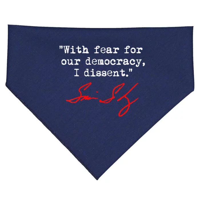 With Fear For Our Democracy I Dissent. Justice Sotomayor USA-Made Doggie Bandana